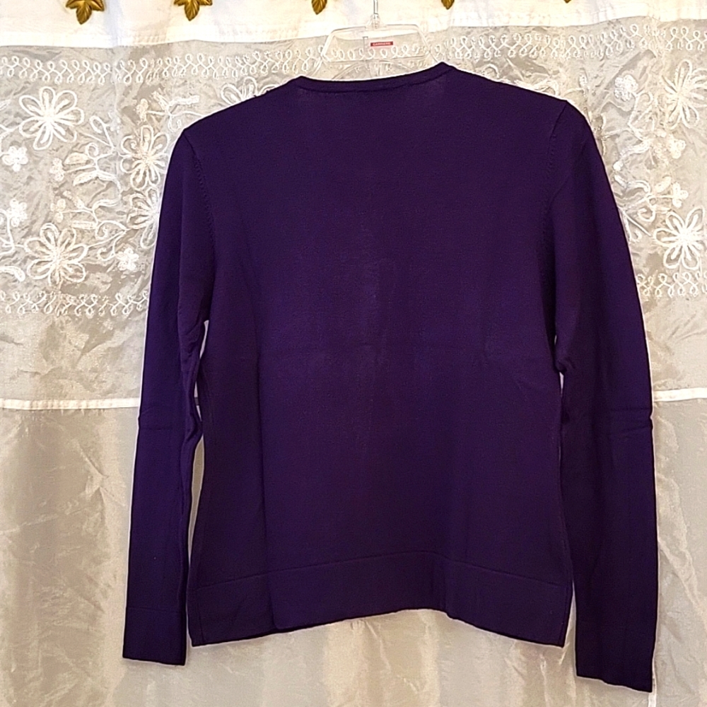 Deep Purple Sparkly Beaded Cardigan, M/L* - Picture 8 of 12